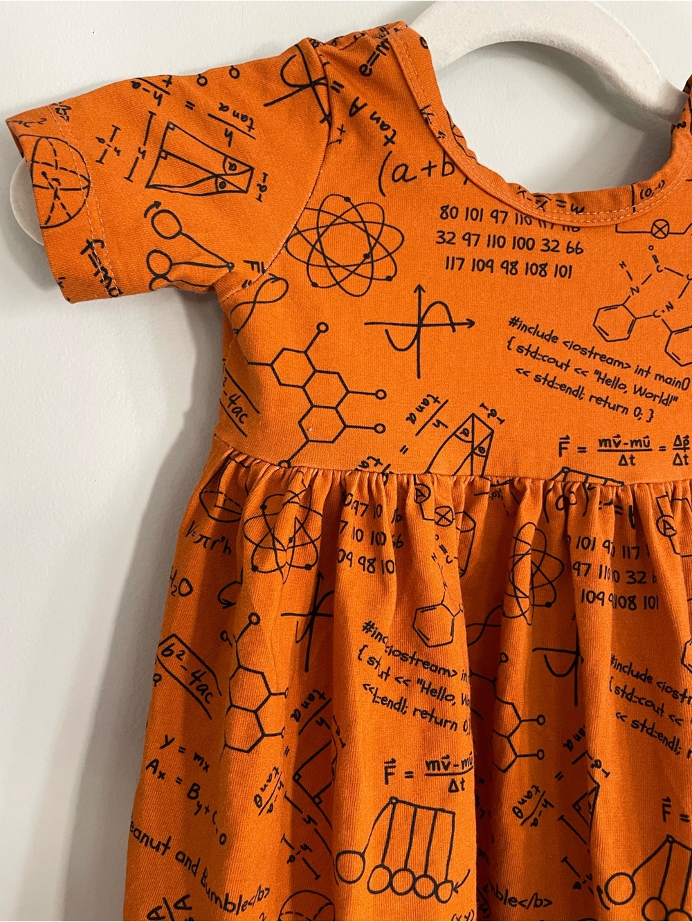 Girls' Orange STEM Print Dress